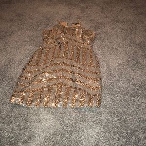 Gold mini dress